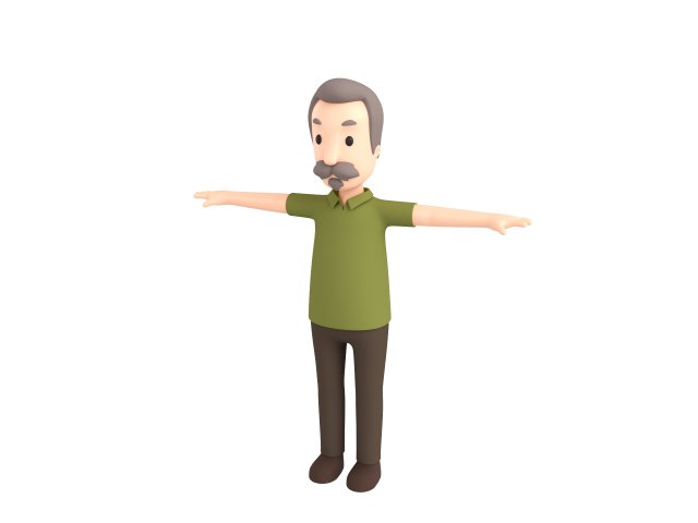 cartoonman035 oldman 3D Model .c4d .max .obj .3ds .fbx .stl .blend 