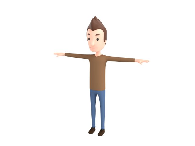 cartoonman036 man 3D Модель .c4d .max .obj .3ds .fbx .stl .blend 