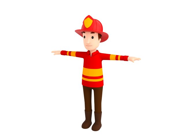 cartoonman037-firefighter 3D मॉडल .c4d .max .obj .3ds .fbx .stl .blend 