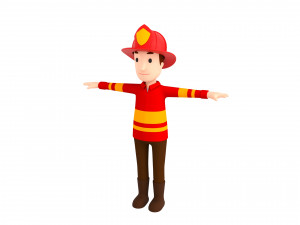 cartoonman037-firefighter 3D Model