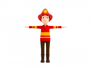 cartoonman037-firefighter 3D मॉडल