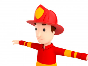 cartoonman037-firefighter 3D मॉडल