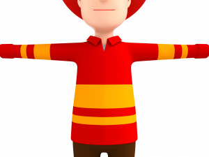 cartoonman037-firefighter 3D मॉडल