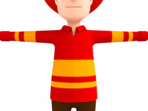 cartoonman037-firefighter 3D Model