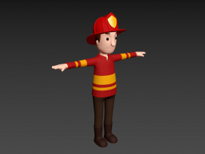 cartoonman037-firefighter 3D मॉडल