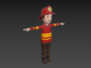 cartoonman037-firefighter 3D मॉडल