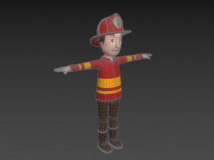 cartoonman037-firefighter 3D मॉडल