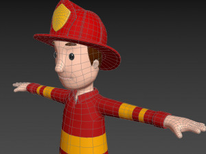 cartoonman037-firefighter 3D मॉडल