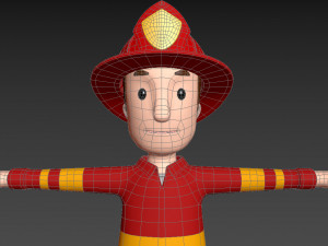 cartoonman037-firefighter 3D मॉडल