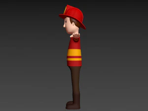 cartoonman037-firefighter 3D Model