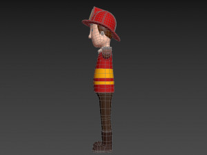 cartoonman037-firefighter 3D मॉडल