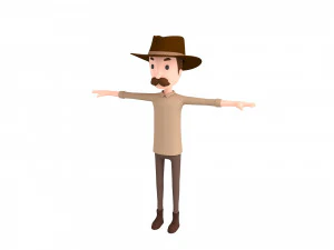 卡通人038 牛仔 3D 模型