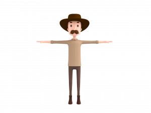cartoonman038 cowboy 3D Модель