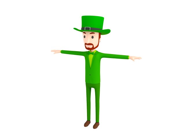 cartoonman039 irishman 3D 模型 .c4d .max .obj .3ds .fbx .stl .blend 