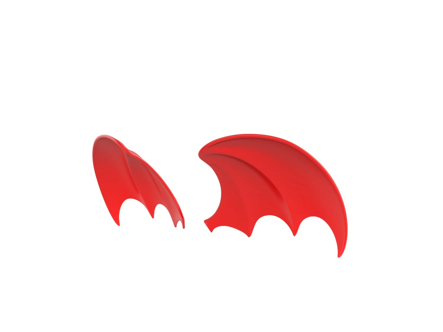 Red Devil Wings 3D Model .c4d .max .obj .3ds .fbx .stl .blend 