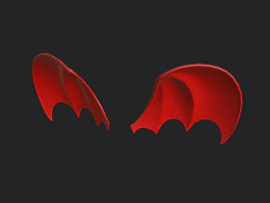 Red Devil Wings 3D Model