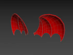 Red Devil Wings 3D Model
