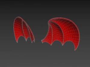 Red Devil Wings 3D Model