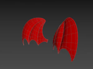 Red Devil Wings 3D Model