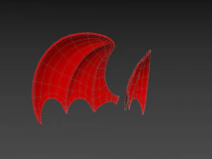 Red Devil Wings 3D Model