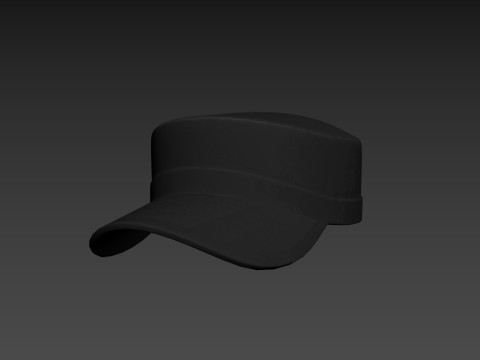 Black Patrol Cap 3D Model