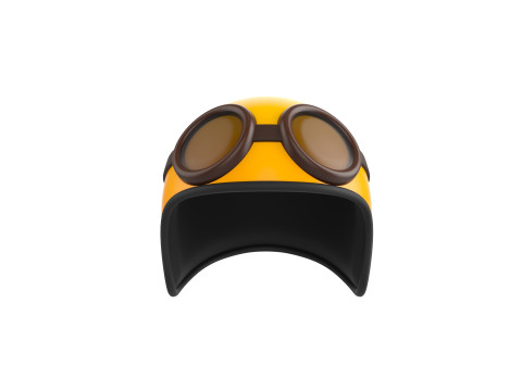 Motorcycle Helmet With Goggles 3D 模型