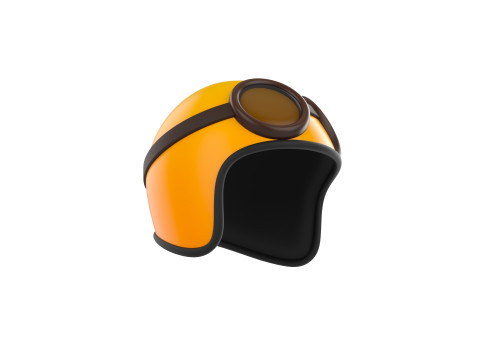 Motorcycle Helmet With Goggles 3D 模型