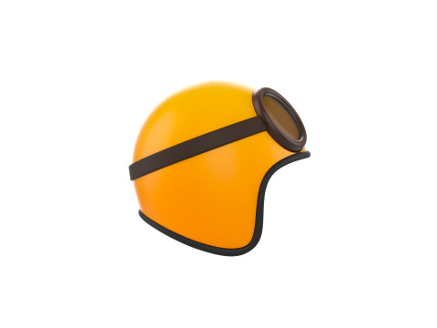 Motorcycle Helmet With Goggles 3D 模型