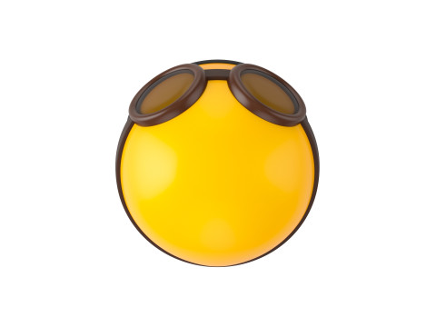 Motorcycle Helmet With Goggles 3D 模型