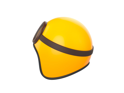 Motorcycle Helmet With Goggles 3D 模型