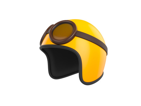 Motorcycle Helmet With Goggles 3D 模型