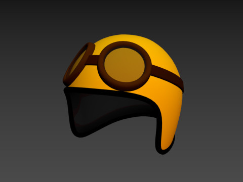 Motorcycle Helmet With Goggles 3D 模型