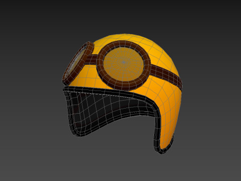 Motorcycle Helmet With Goggles 3D 模型