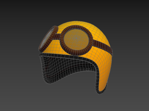 Motorcycle Helmet With Goggles 3D 模型