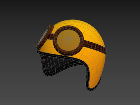 Motorcycle Helmet With Goggles 3D Model