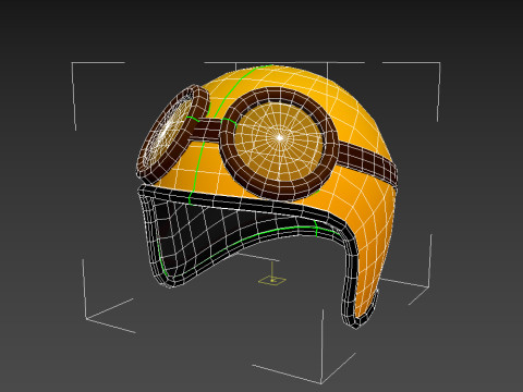 Motorcycle Helmet With Goggles 3D 模型
