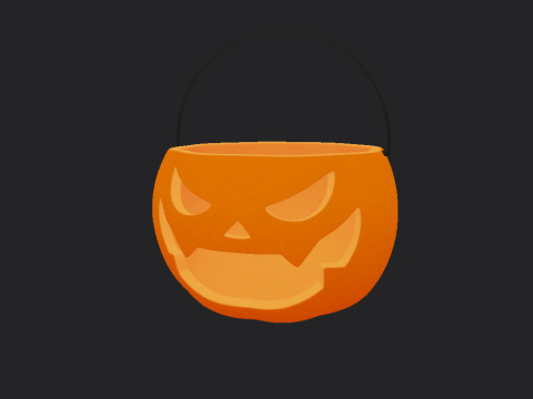 Pumpkin Bucket 3D Model