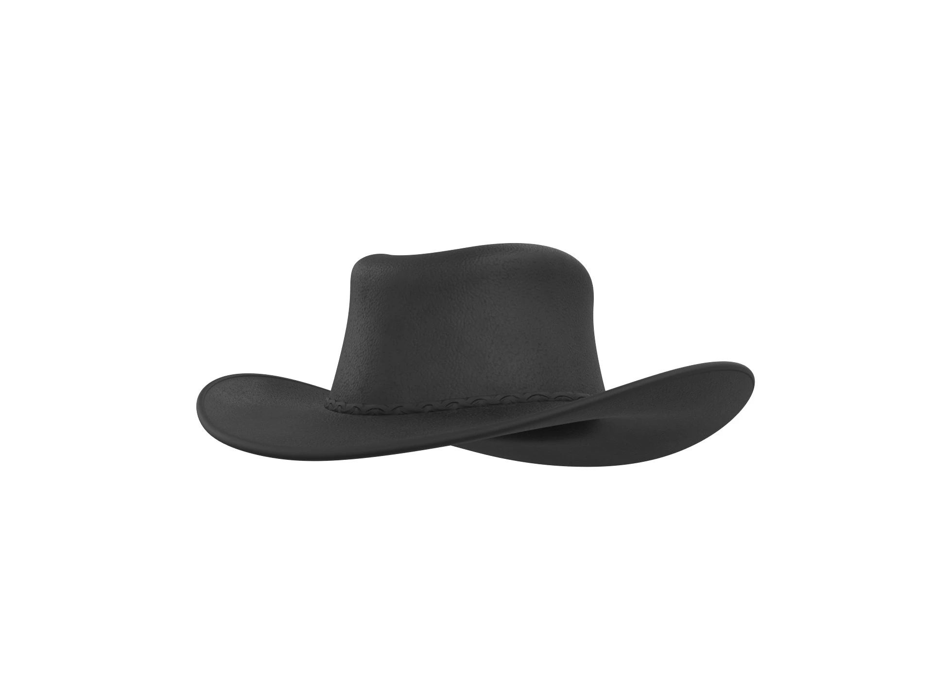 Black Cowboy Hat 3D Model .c4d .max .obj .3ds .fbx .stl .blend 