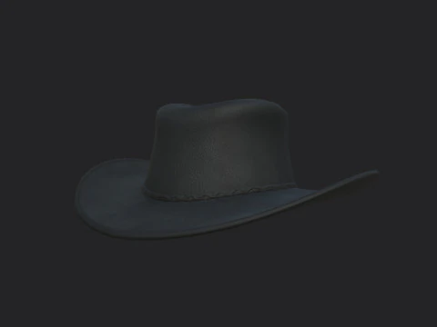 Black Cowboy Hat 3D Model