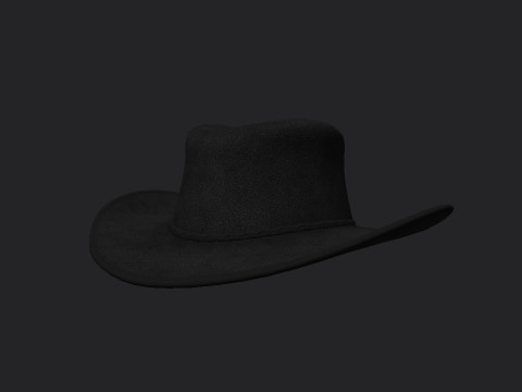 Black Cowboy Hat 3D Модель