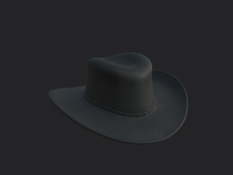 Black Cowboy Hat 3D Модель