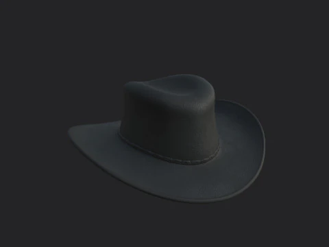 Black Cowboy Hat 3D Model