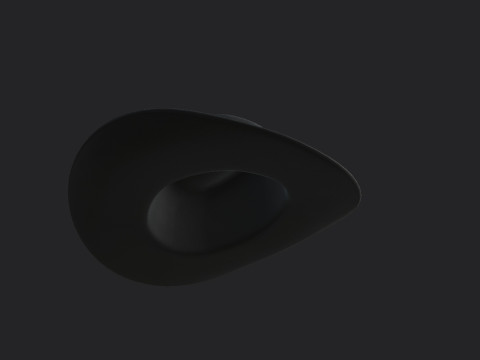 Black Cowboy Hat 3D Модель