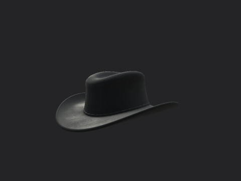 Black Cowboy Hat 3D Модель