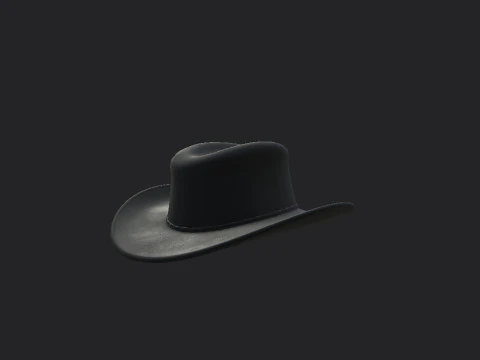 Black Cowboy Hat 3D Model