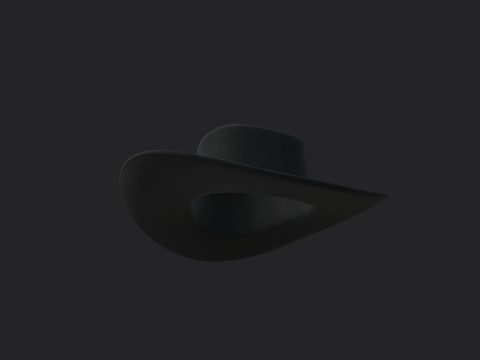 Black Cowboy Hat 3D Модель