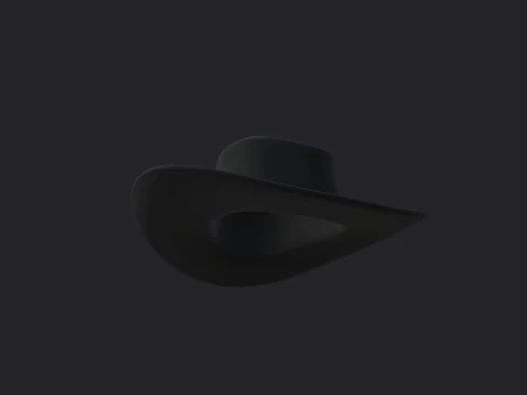 Black Cowboy Hat 3D Model