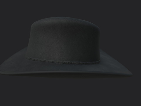 Black Cowboy Hat 3D Модель