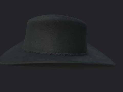 Black Cowboy Hat 3D Model
