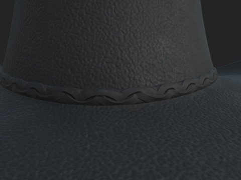 Black Cowboy Hat 3D Модель